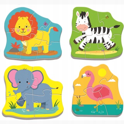 Puzzle edukacyjne Zwierzątka Safari dla dzieci 2+ – nauka przez zabawę | Trefl 36073
