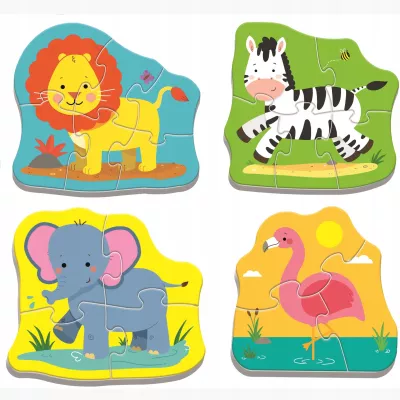 Puzzle edukacyjne Zwierzątka Safari dla dzieci 2+ – nauka przez zabawę | Trefl 36073