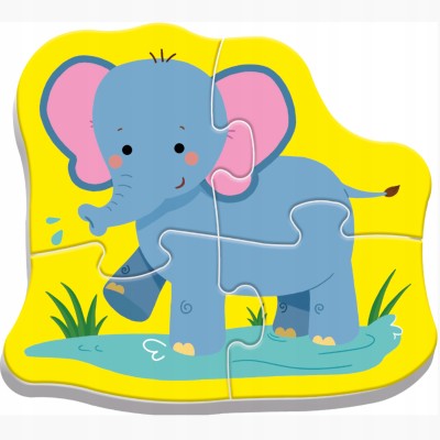 Puzzle edukacyjne Zwierzątka Safari dla dzieci 2+ – nauka przez zabawę | Trefl 36073