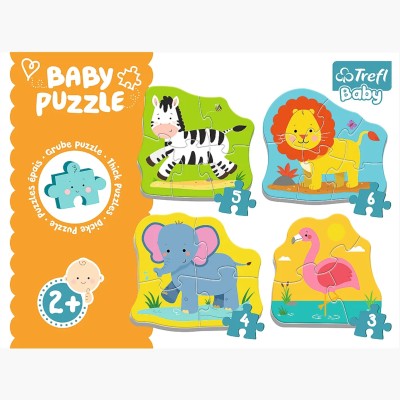 Puzzle edukacyjne Zwierzątka Safari dla dzieci 2+ – nauka przez zabawę | Trefl 36073
