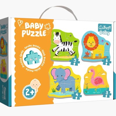 Puzzle edukacyjne Zwierzątka Safari dla dzieci 2+ – nauka przez zabawę | Trefl 36073