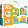 Puzzle edukacyjne Zwierzątka Safari dla maluchów 2+ – rozwój przez zabawę, liczenie i poznawanie zwierząt | Trefl 36073