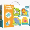 Puzzle edukacyjne Zwierzątka Safari dla maluchów 2+ – rozwój przez zabawę, liczenie i poznawanie zwierząt | Trefl 36073