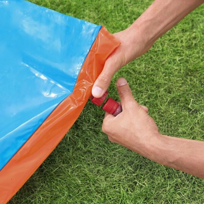 Bestway wodna ślizgawka podwójna 488 cm  Bestway 52328 – podłączana do węża | Zraszacze, trwały PCV, zabawa na świeżym powietrzu