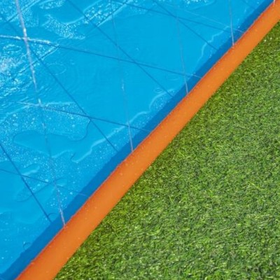 Bestway wodna ślizgawka podwójna 488 cm  Bestway 52328 – podłączana do węża | Zraszacze, trwały PCV, zabawa na świeżym powietrzu