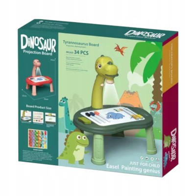 Projektor Dinozaur do Rysowania 3w1 + Gry Planszowe | Edukacyjna Zabawka dla Dzieci
