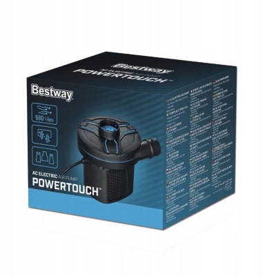 Bestway 62252 Pompka Elektryczna 220-240V – 680 l/min | 3 Końcówki | Do Materacy i Basenów