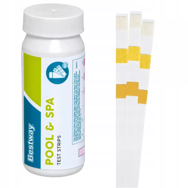 Paski pH do testowania wody w basenie Bestway 58142 – 3w1 pomiar pH, chloru i zasadowości | Szybki i łatwy test wody