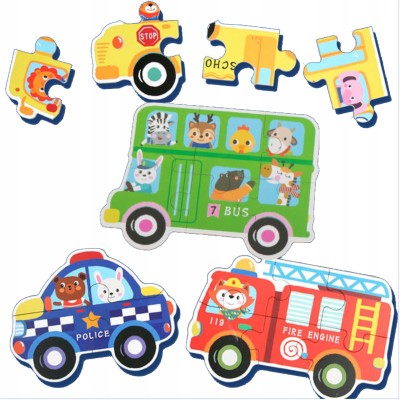 Moje pierwsze puzzle pojazdy służbowe – 30 elementów, 6 układanek | Edukacyjne puzzle dla dzieci Moje pierwsze puzzle pojazdy służbowe – 30 elementów, 6 układanek | Edukacyjne puzzle dla dzieci
