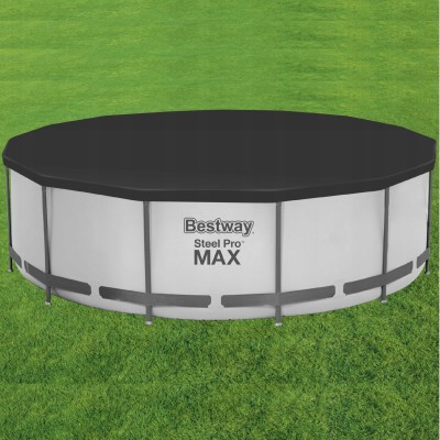 przykrycie na basen stelażowy 366–370 cm bestway – plandeka z linkami 58037 przykrycie na basen stelażowy 366–370 cm bestway – plandeka z linkami 58037