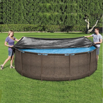 przykrycie na basen stelażowy 366–370 cm bestway – plandeka z linkami 58037 przykrycie na basen stelażowy 366–370 cm bestway – plandeka z linkami 58037