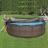 Przykrycie na basen stelażowy 366–370 cm Bestway – plandeka z linkami i otworami odpływowymi 58037