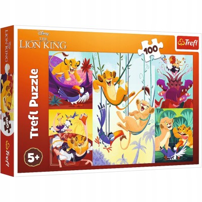 Puzzle Dzielny Król Lew 100 elementów Disney | Układanka Trefl 16478