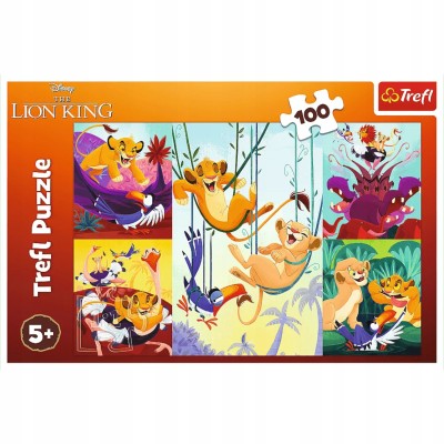 Puzzle Dzielny Król Lew 100 elementów Disney | Układanka Trefl 16478