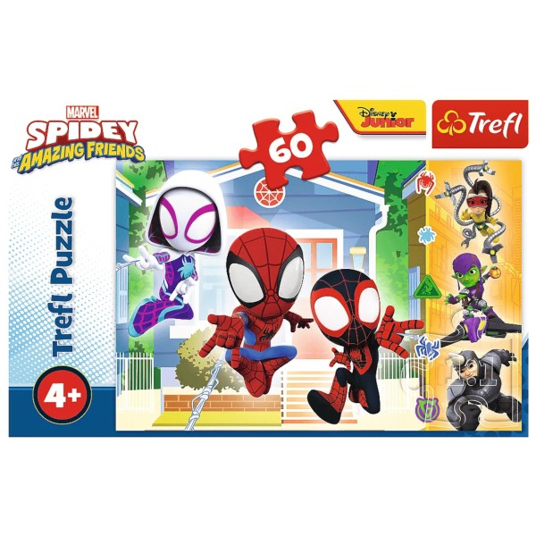 Puzzle Spiderman 60 elementów W świecie Spidey’a 4+ | Układanka z bajki Trefl 18562